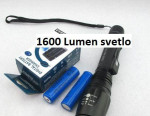 Baterka svetlo 1600 lumen najsilnejšia so zoomom s bat – fotka 2